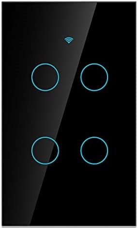 Interruptor de luz inteligente WiFi dual Smartify de 4 botones - Negro