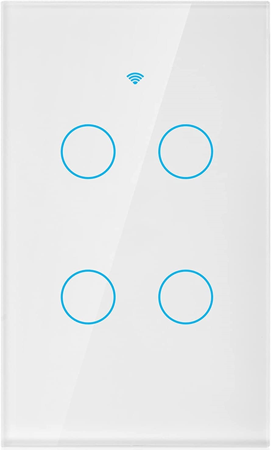 Apagador WIFI Inteligente sin neutro 4 botones Blanco - Smartlife Costa Rica